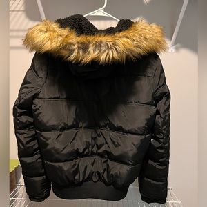 Express Black Puffer Comber Jacket w/ Removable Faux Fur